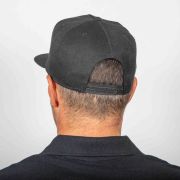 Casquette tissu visière plate Black White