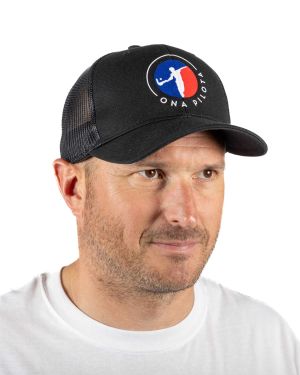 Casquette trucker visière ronde Black