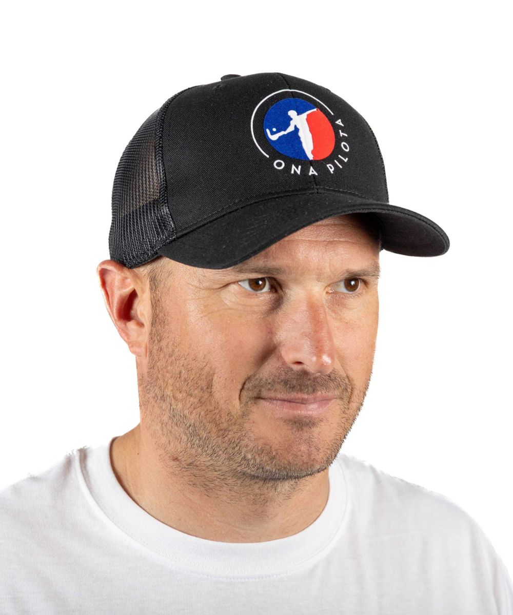 Casquette trucker visière ronde Black