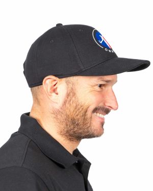 Casquette tissu visière ronde Black