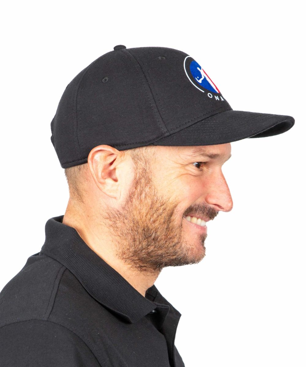 Casquette tissu visière ronde Black