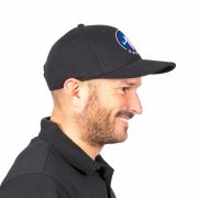 Casquette tissu visière ronde Black