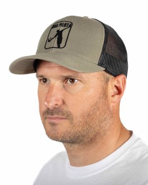 Casquette trucker visière ronde Khaki – Black