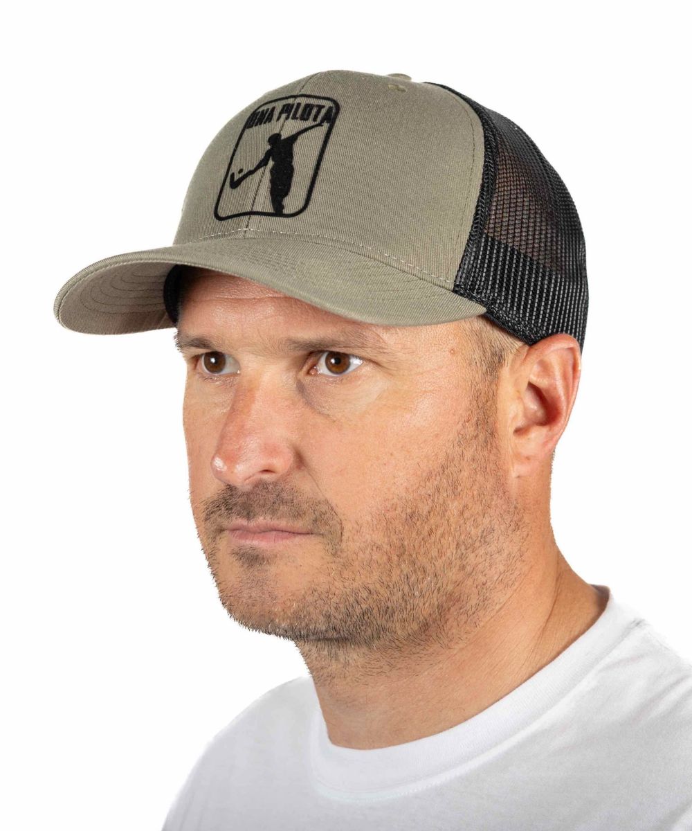 Casquette trucker visière ronde Khaki – Black