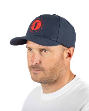 Casquette tissu visière ronde Navy