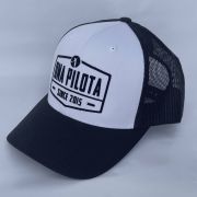 Casquette trucker visière ronde Black – White